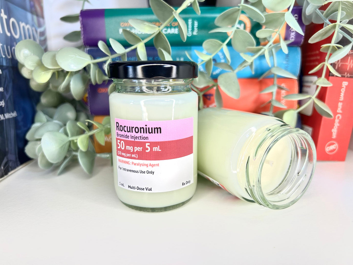 Drug Label Theme Mini Candle | Soy and Coconut Wax | Medic Gift | Anaesthetics | 90g | 3 oz