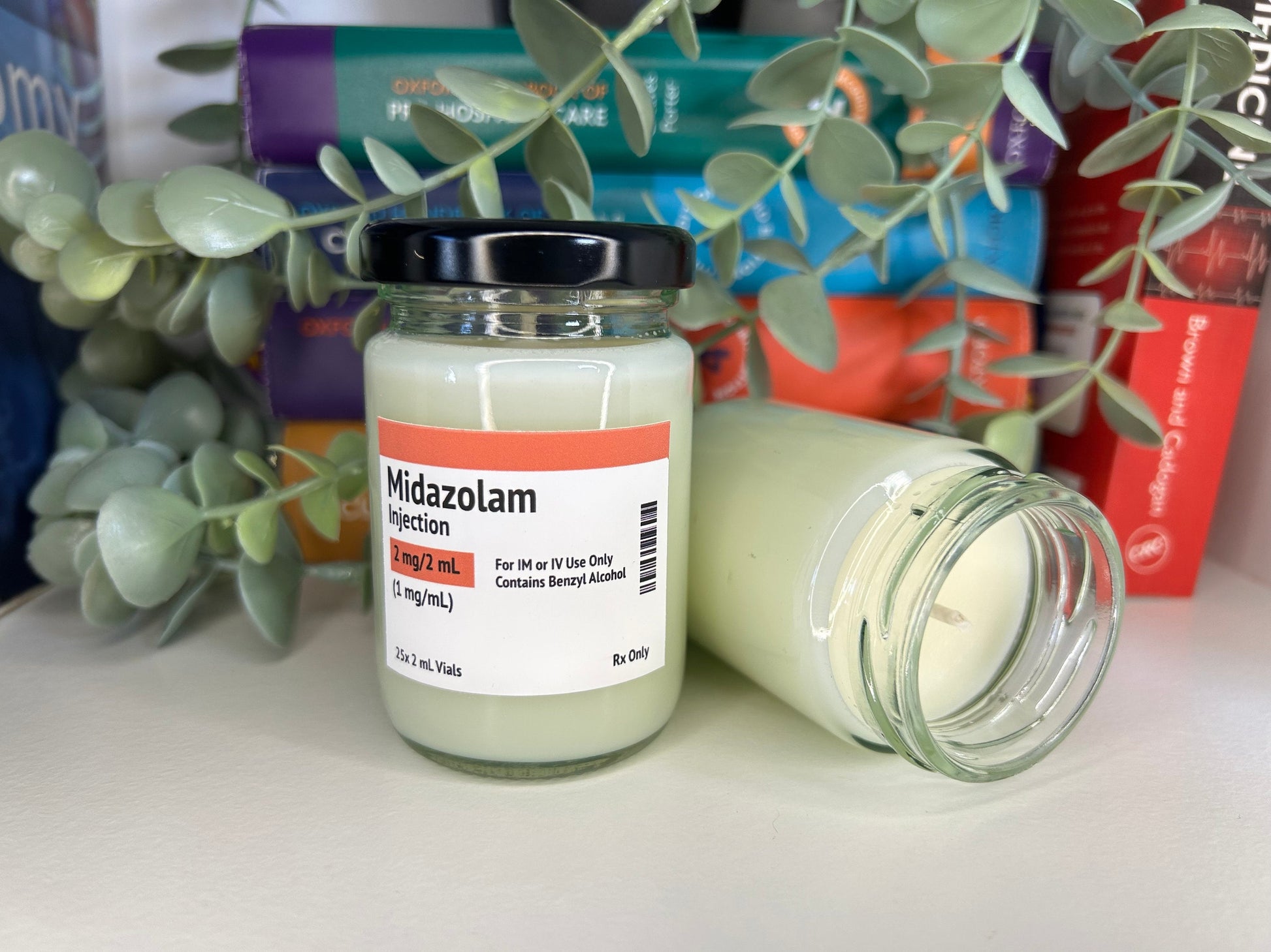 Drug Label Theme Mini Candle | Soy and Coconut Wax | Medic Gift | Anaesthetics | 90g | 3 oz