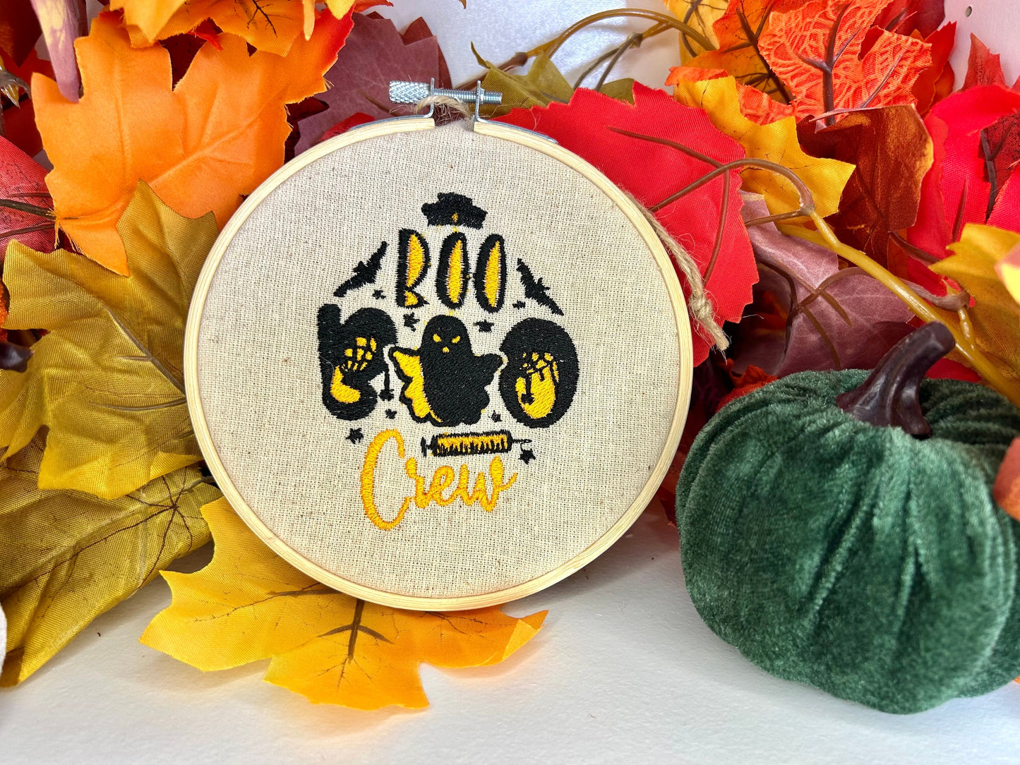 Boo Boo Crew Embroidery Decoration | Medical Halloween Wall Decor | Complete Embroidery Decoration