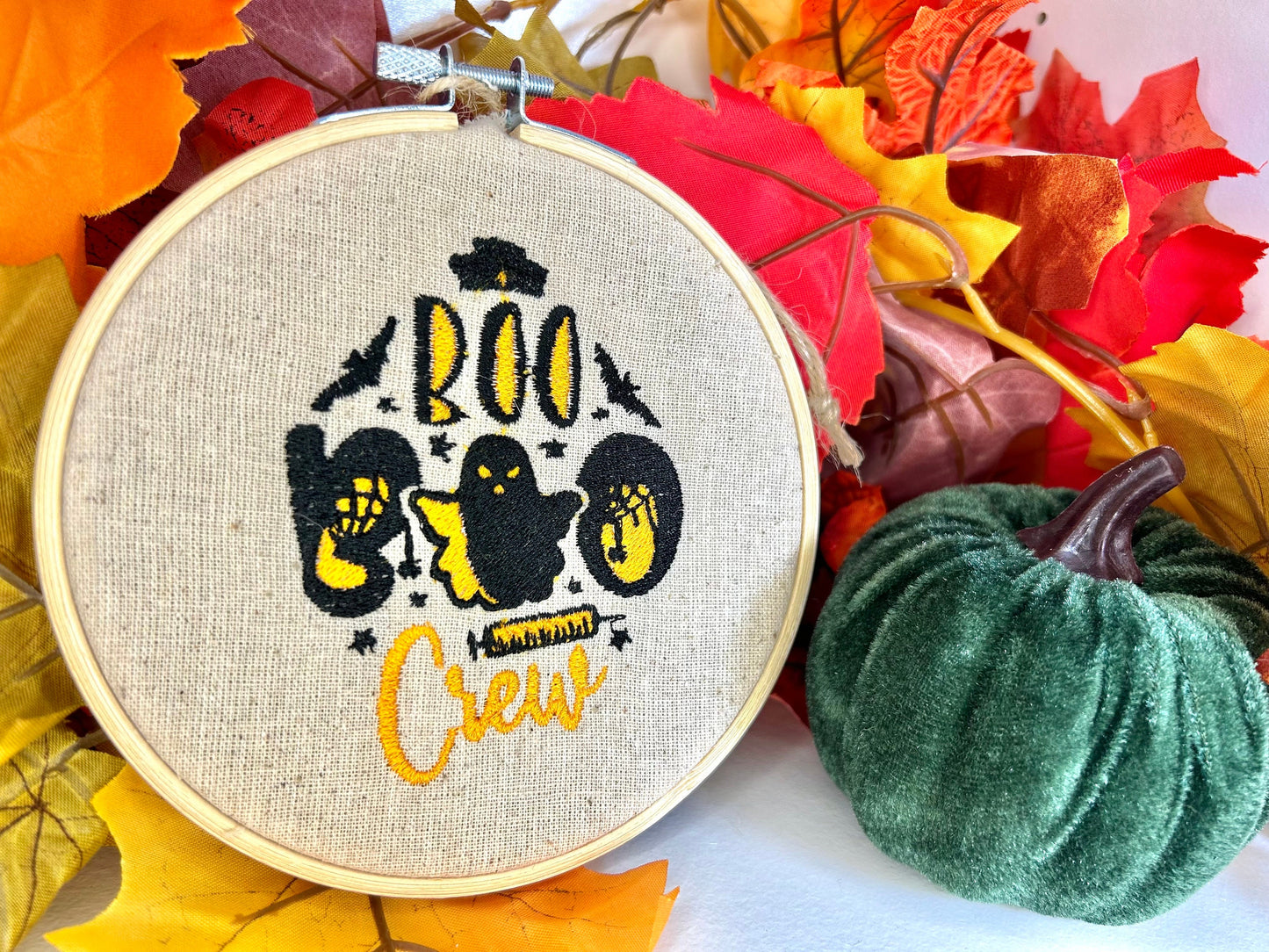 Boo Boo Crew Embroidery Decoration | Medical Halloween Wall Decor | Complete Embroidery Decoration