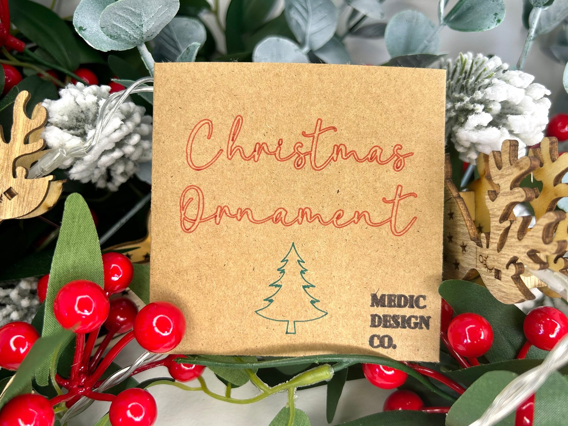 Merry and Bright Coffee Christmas Ornament | Wood | Ceramic