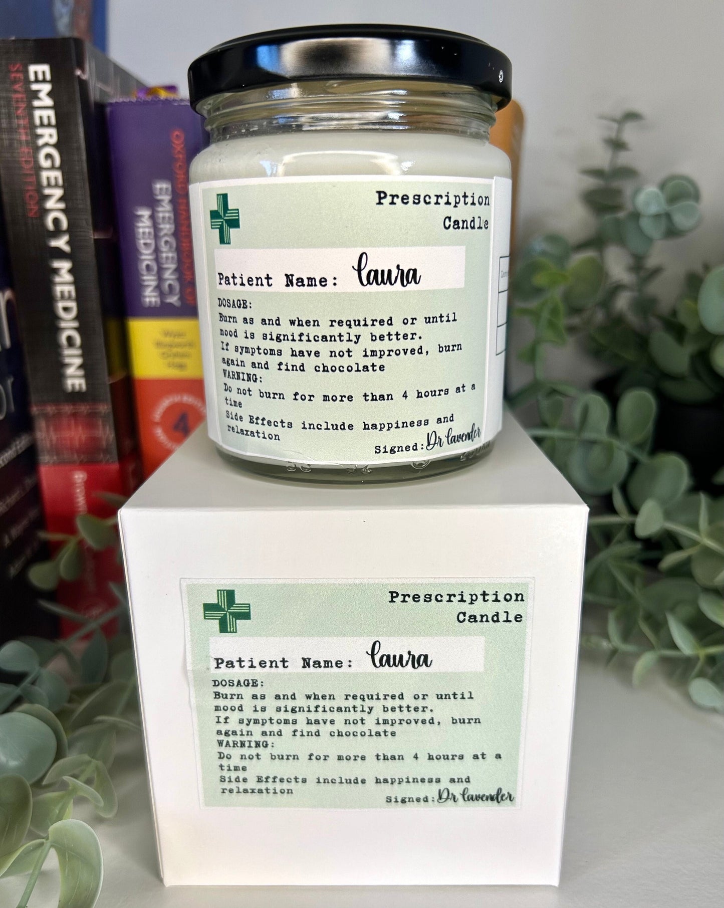 Prescription Candle | Personalised | Soy and Coconut Wax | Medic Gift | Anaesthetics | 180g | 6 oz