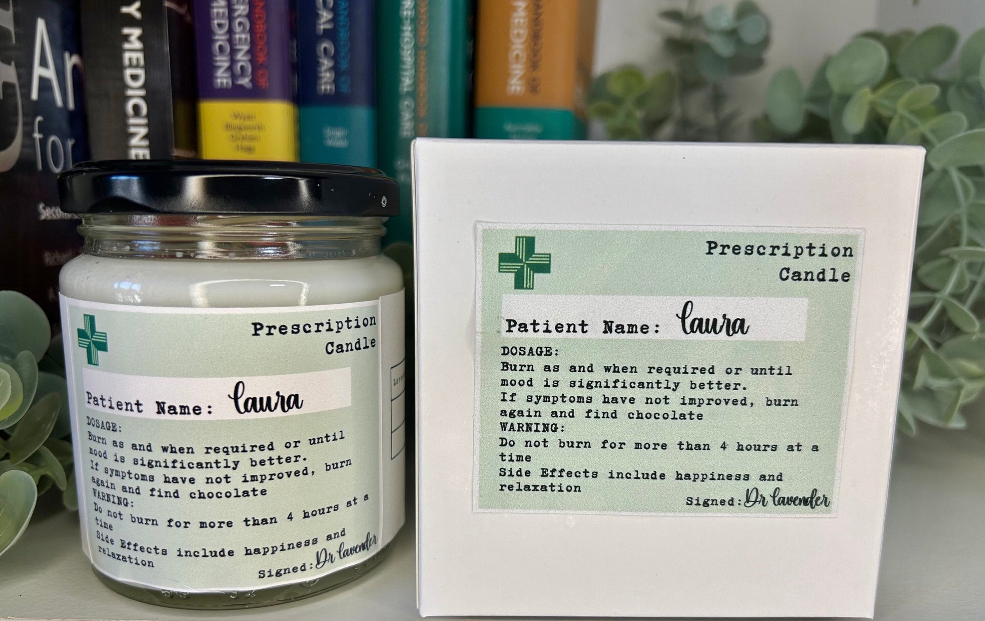 Prescription Candle | Personalised | Soy and Coconut Wax | Medic Gift | Anaesthetics | 180g | 6 oz