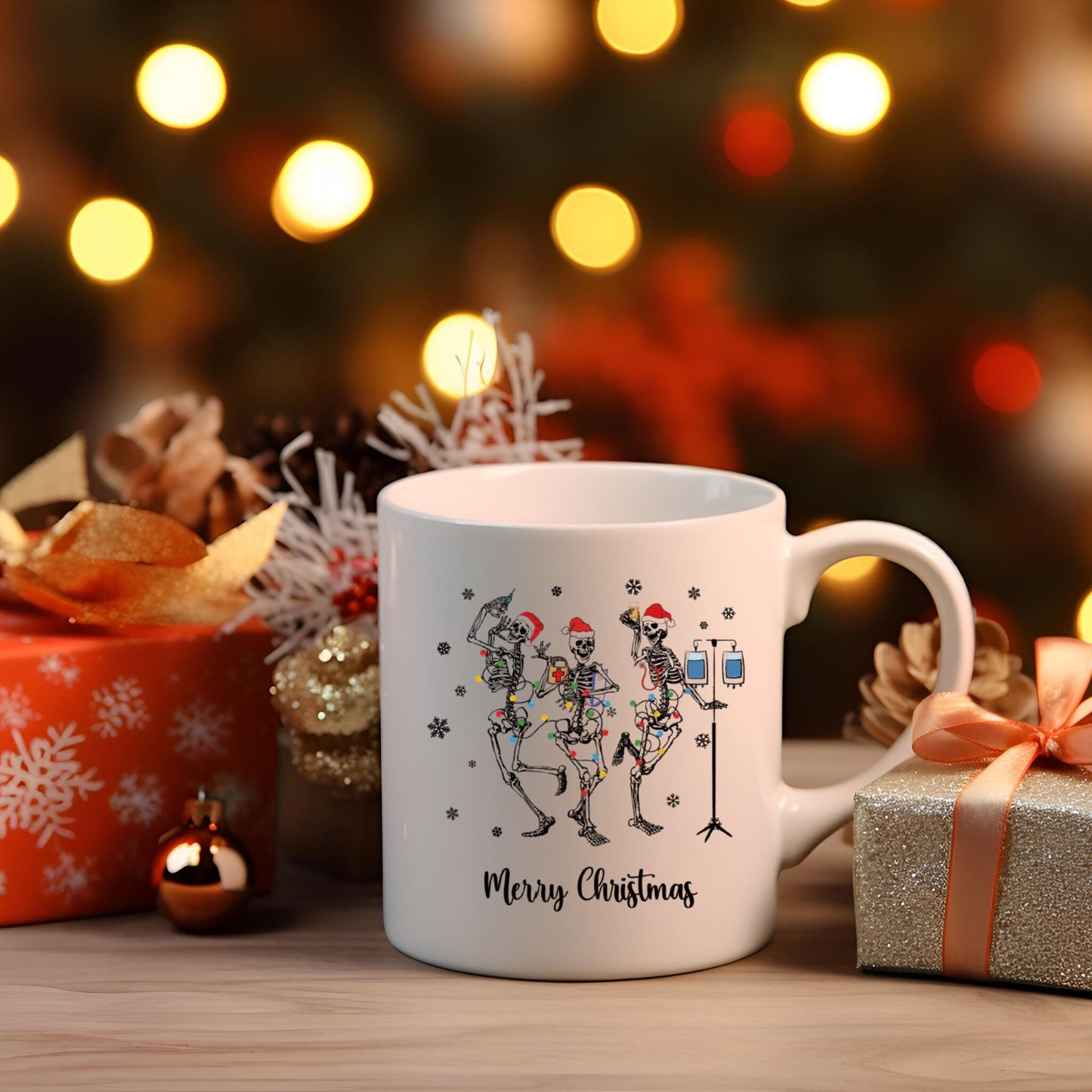 Dancing Skeletons Christmas Mug | Medic Gift | Doctor | ODP | Nurse | Vet